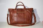 Grote bruin lederen (luier)tas van Mozz, Ophalen of Verzenden, Zo goed als nieuw, Bruin, Handtas