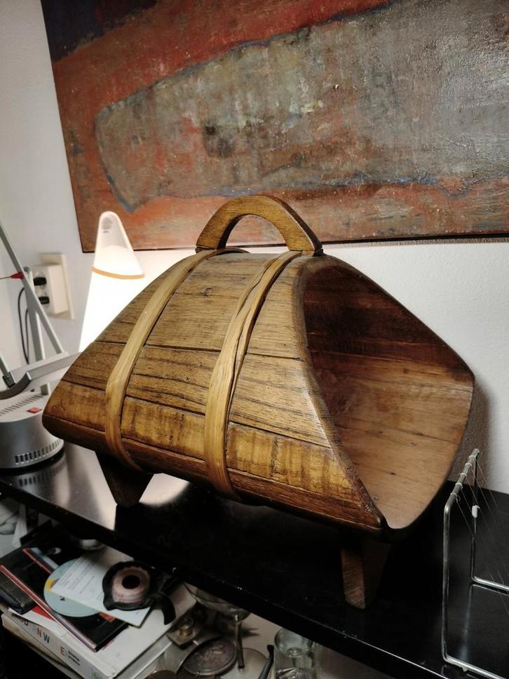 2000 Vintage Eiken Krantenbak - Mid Century Modern, Huis en Inrichting, Woonaccessoires | Krantenbakken en Lectuurbakken, Ophalen of Verzenden