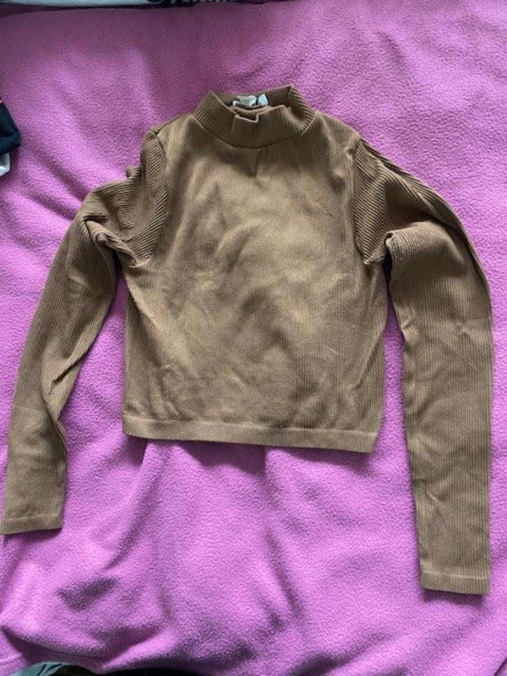 bruin shirt met lange mouw mt s, Kleding | Dames, T-shirts, Gedragen, Maat 36 (S), Bruin, Lange mouw, Ophalen of Verzenden