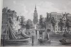 19e eeuwse ets (?) Zuiderkerk Amsterdam vanaf Amstel, Antiek en Kunst, Ophalen of Verzenden