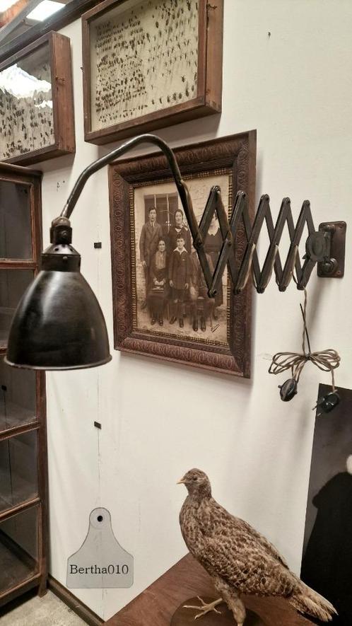 Oude originele scharnierlamp schaarlamp, Huis en Inrichting, Lampen | Hanglampen, Gebruikt, 50 tot 75 cm, Metaal, Ophalen of Verzenden