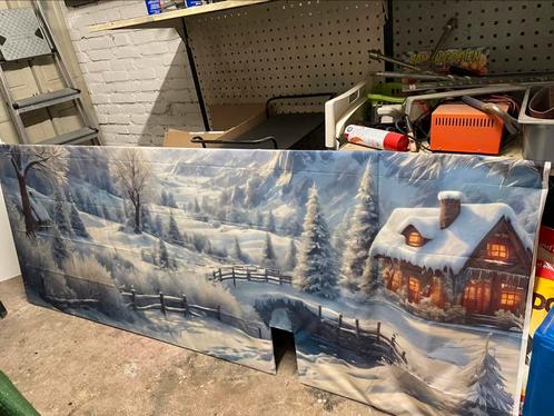 Achterplaat en onderplaat voor bv kerstdorp of hobbyist, Diversen, Kerst, Gebruikt, Ophalen