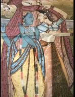 Authentiek handbeschilderd doek uit India, Ophalen of Verzenden