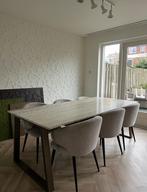 Eettafel travertin marmer 6 personen 220 x 100 cm, Huis en Inrichting, Tafels | Eettafels, Ophalen, Overige materialen, Gebruikt