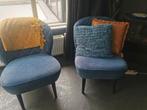 Fauteuils 2 stuks blauw, Huis en Inrichting, Ophalen, Zo goed als nieuw, 75 tot 100 cm, 50 tot 75 cm
