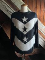 Vintage trui S M L zwart wit ster sterren oversized stars, Vintage, Ophalen of Verzenden, Zo goed als nieuw, Maat 36 (S)