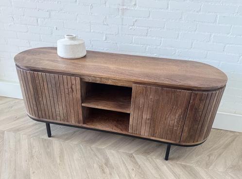 Magazijn leegverkoop tv meubel retro Remi mangohout ribbel, Huis en Inrichting, Woonaccessoires | Overige, Nieuw, Ophalen of Verzenden