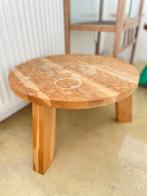 Wood tafel salontafel hout om te behandelen 3 poot, Huis en Inrichting, Tafels | Salontafels, Ophalen, Teakhout, Rond, Minder dan 50 cm