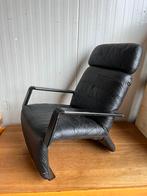 Zwarte design stoel, Ophalen, Zo goed als nieuw, Leer, 50 tot 75 cm