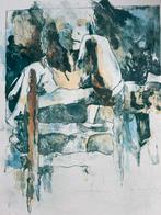 Hans Vanhorck - Pauzeren, Antiek en Kunst, Kunst | Tekeningen en Foto's, Ophalen of Verzenden