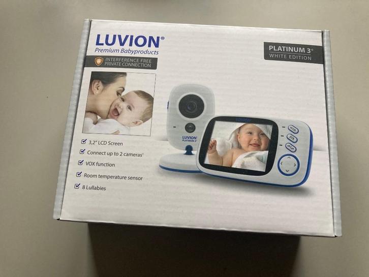 Luvion Platinum 3+ white edition beeld babyfoon met 1 camera, Kinderen en Baby's, Babyfoons, Zo goed als nieuw, 250 meter of meer