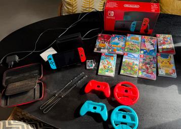 Nintendo Switch met 9 spellen + accessoires weinig gebruikt beschikbaar voor biedingen