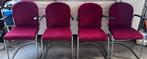 Gispen 413 bordeauxrood eetkamerstoelen., Huis en Inrichting, Stoelen, Ophalen, Gebruikt, Rood