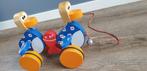 Trekfiguur houten eenden blauw, trekspeelgoed, Kinderen en Baby's, Ophalen of Verzenden, Gebruikt, Duw- of Trekspeelgoed