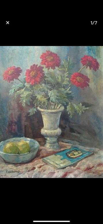 Schilderij Bloem-stilleven C.Westendorp 60x75 Begin 20e eeuw beschikbaar voor biedingen