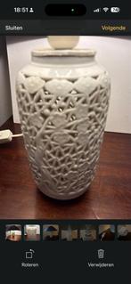Mooie witte keramieken lamp, 50 tot 75 cm, Wit, Aardewerk of Porselein, Ophalen of Verzenden