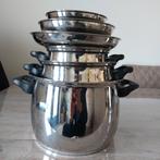 Drie-delige pannenset voor 25 euro, Huis en Inrichting, Keuken | Potten en Pannen, Ophalen of Verzenden, Zo goed als nieuw, Rvs