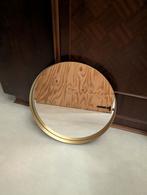 Spiegel rond zwart goud 48cm, Ophalen, Minder dan 50 cm, Rond, Zo goed als nieuw