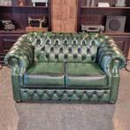 Chesterfield 2-zits bank Charlston antiek groen, 150 tot 200 cm, Chesterfield, Ophalen of Verzenden, Rechte bank