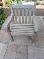 Zware hardhouten tuinstoelen, weerbestendig, niet demontabel, Tuin en Terras, Ophalen, Gebruikt, Hout