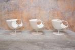 ZGAN! 3 witte leren Moroso Smock design draaifauteuils, Moroso, Design, 75 tot 100 cm, Ophalen of Verzenden