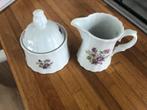 Vintage Suikerpot en Melkkan met Bloemenmotief, Ophalen, Gebruikt, Overige stijlen, Kop(pen) en/of Schotel(s)