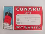 scheepvaart bagagesticker Cunard Line (UK), Verzenden, Zo goed als nieuw