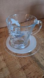 Senseo Glazen Kop en Schotel Set, Ophalen of Verzenden, Zo goed als nieuw, Kristal, Kop en/of schotel