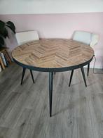 Ronde eettafel 120cm - Vissengraat patroon, Huis en Inrichting, Tafels | Eettafels, Ophalen