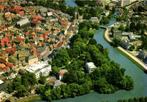 Zwolle, Centrum met Singelgracht en Sassenpoort vanuit de lu, Ophalen of Verzenden, 1960 tot 1980, Gelopen, Overijssel