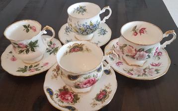 4 sets Elizabethan Fine Bone China kop & schotel beschikbaar voor biedingen