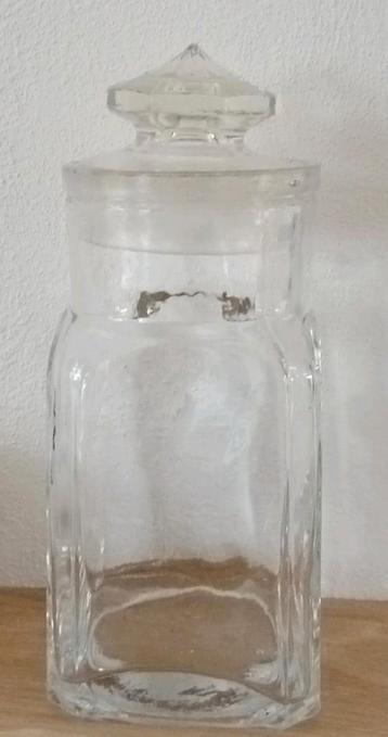 Vintage Glazen Kruideniers Pot, beschikbaar voor biedingen