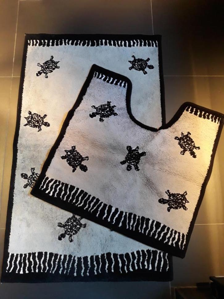 Douche en WC mat met schildpadden, Huis en Inrichting, Badkamer | Badtextiel en Accessoires, Zo goed als nieuw, Grijs, Ophalen of Verzenden