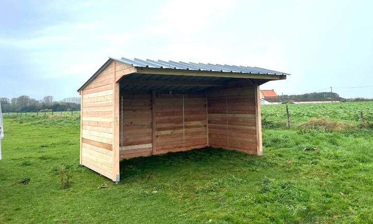Schuilhok 3x4m met voorwand - vlot leverbaar !, Dieren en Toebehoren, Stalling en Weidegang, Stalling, 2 of 3 paarden of pony's
