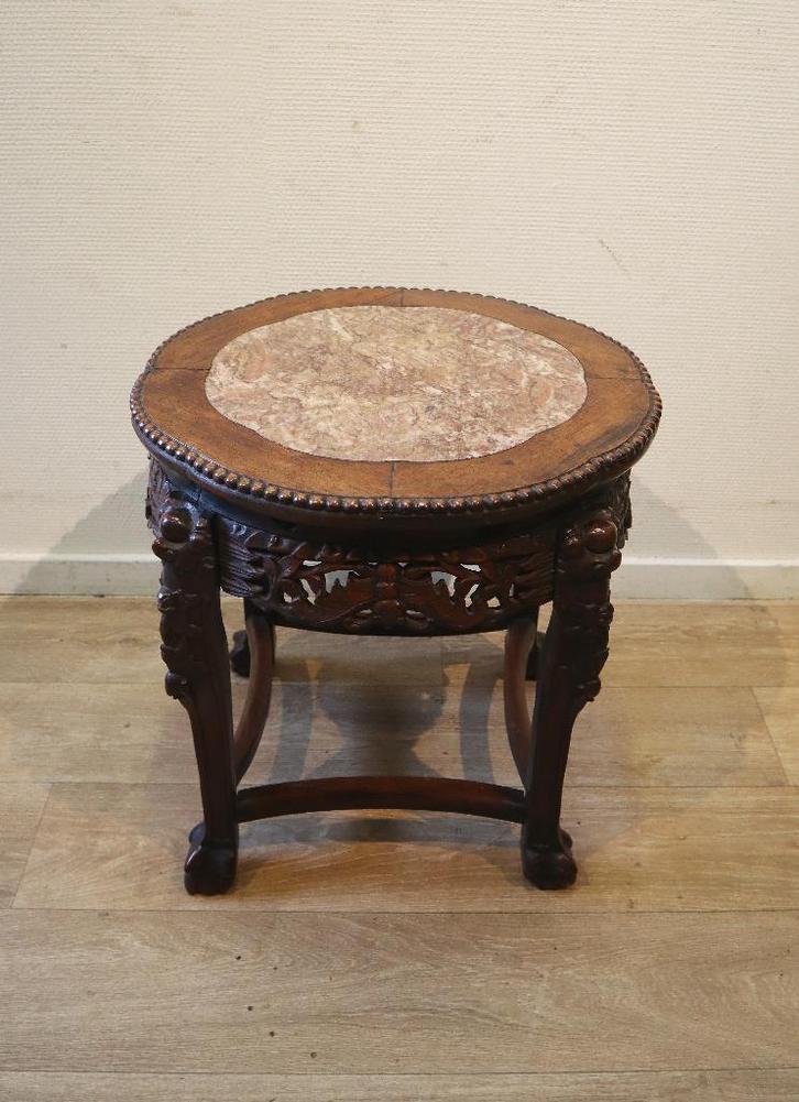 Antiek Chinees tafeltje, Hocker, plantentafeltje, Antiek en Kunst, Antiek | Meubels | Tafels, Ophalen of Verzenden