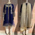 Salwar kameez anarkali churidar saree lengha jurk blauw S M, Maat 38/40 (M), Overige typen, Blauw, Nieuw