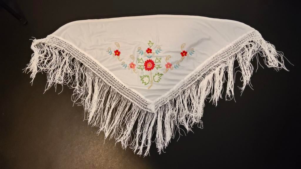 Witte manton, Spaanse omslagdoek voor meisje, Ophalen of Verzenden, Meisje