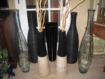 7 x grote Vazen / hoge vazen / voor sierbloemen beschikbaar voor biedingen