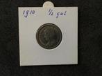 Munt 1910 1/2 gulden Nederland Wilhelmina zilver, Postzegels en Munten, Munten | Nederland, ½ gulden, Zilver, Ophalen of Verzenden