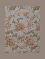4705 60s frans bloemen behang taupe klassiek vintage swiet, Ophalen of Verzenden, 75 m² of meer