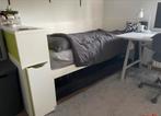 IKEA Flaxa bed + uitschuifbaar logeerbed (nog in de doos), Ophalen, 85 tot 100 cm, Zo goed als nieuw, Lattenbodem