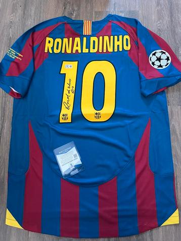 Ronaldinho Signed Barcelona jersey Beckett beschikbaar voor biedingen