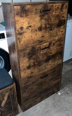 Vintage schoenenkast met 3 opvouwbare vakken 120x24x60, Ophalen, Zo goed als nieuw