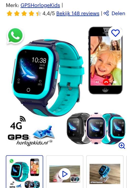 Gps smartwatch 4G voor kinderen, Sieraden, Tassen en Uiterlijk, Horloges | Kinderen, Zo goed als nieuw, Jongen of Meisje, Ophalen of Verzenden