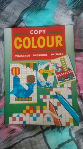 kleurboek copy colour mozaieken nieuw + potloden+vingerverf, Hobby en Vrije tijd, Tekenen, Nieuw, Overige typen, Ophalen of Verzenden