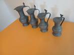 Set van 4 antieke tinnen kannetjes / schenk-kannetjes, Ophalen of Verzenden