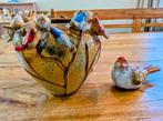 Vaas van des pots met bijpassende vogel, Geel, Aardewerk of Porselein, Ophalen of Verzenden, Zo goed als nieuw