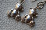 Zilveren Teddy beertjes  oorhangers., Hangers, Verzenden, Nieuw, Zilver
