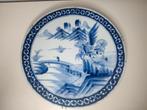 Groot antiek blauw porselein Japans bord 19e eeuw, Antiek en Kunst, Antiek | Porselein, Ophalen