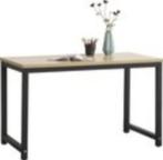 Bureau laptoptafel Herning 120x60x75 cm zwart en eiken, Huis en Inrichting, Bureaus, Gebruikt, Ophalen, Bureau